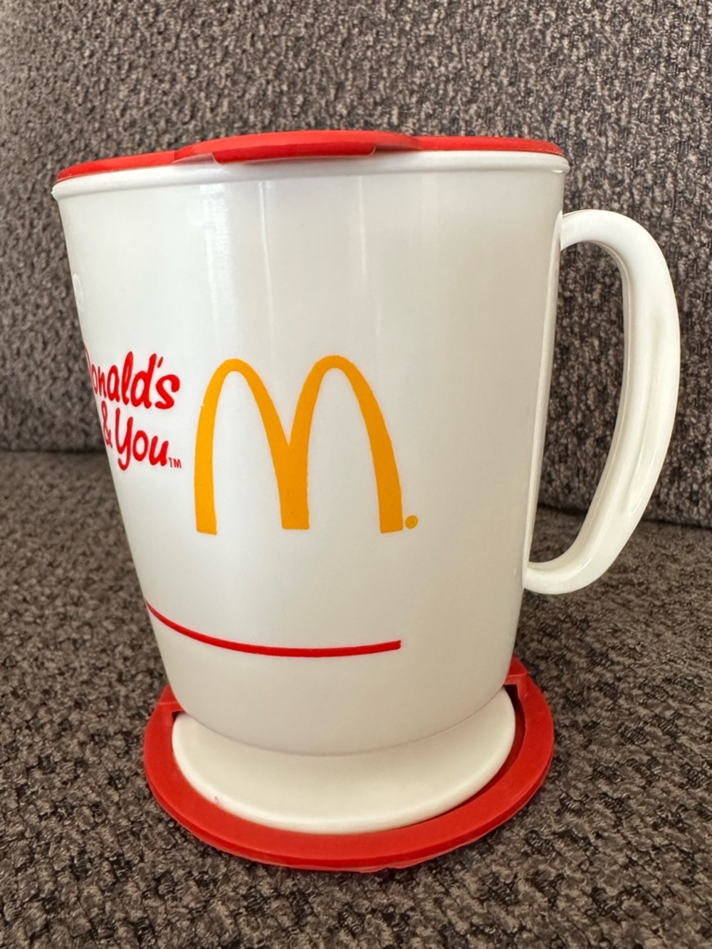 Vintage McDonald's White Trip Sip coffee advertisement piece